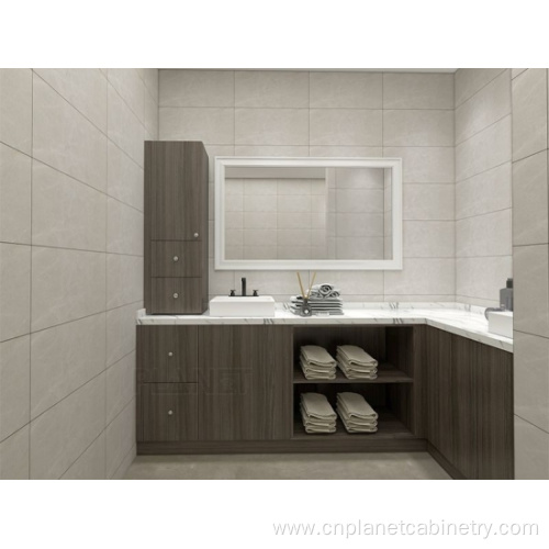 Luxury mirror cabinet single sink bathroom vanity